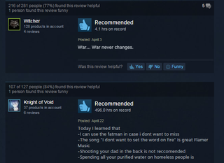 Illustration for article titled Fallout 3, As Told By Steam Reviews